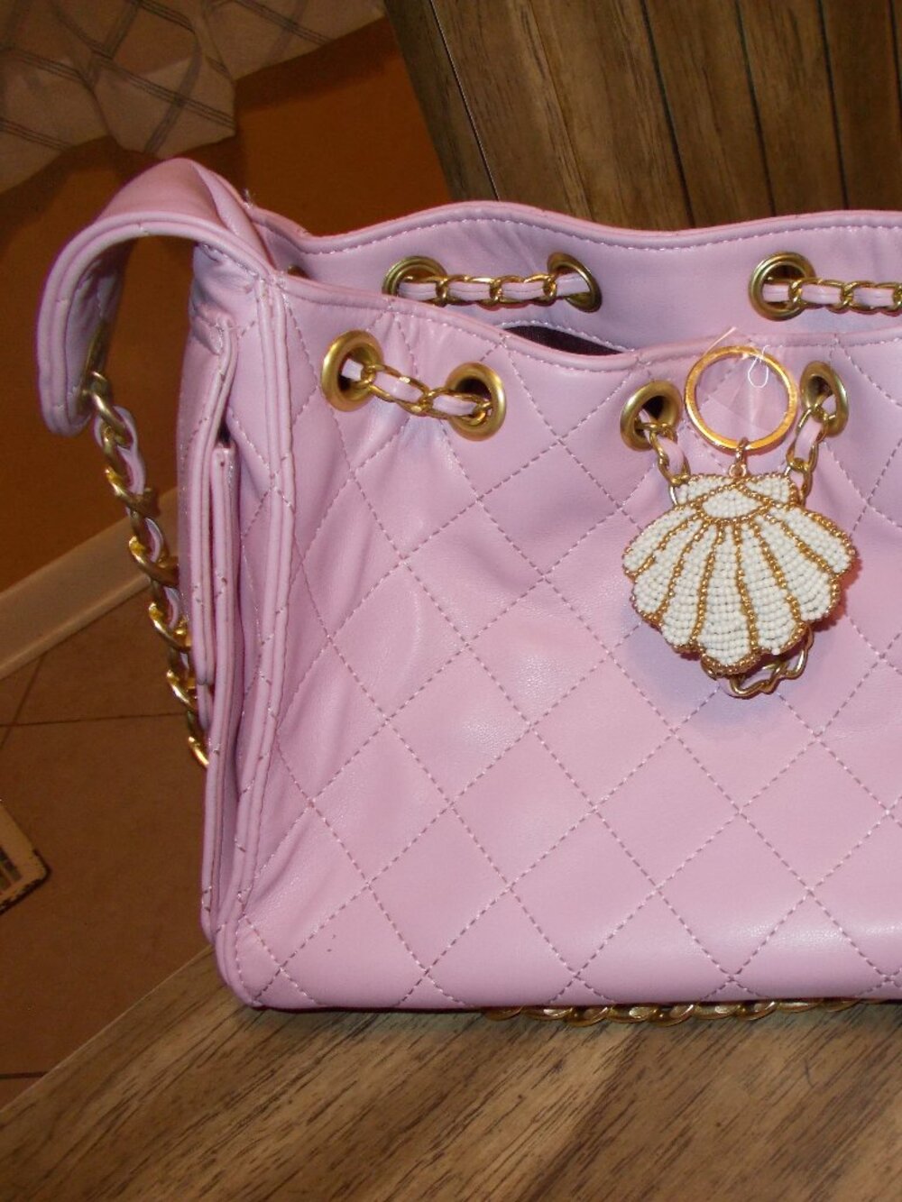 Pink Quilted Chain Handbag